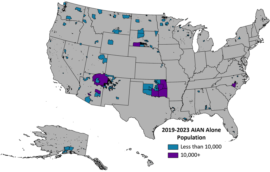 Map 2 shows the tribal areas in the U.S.